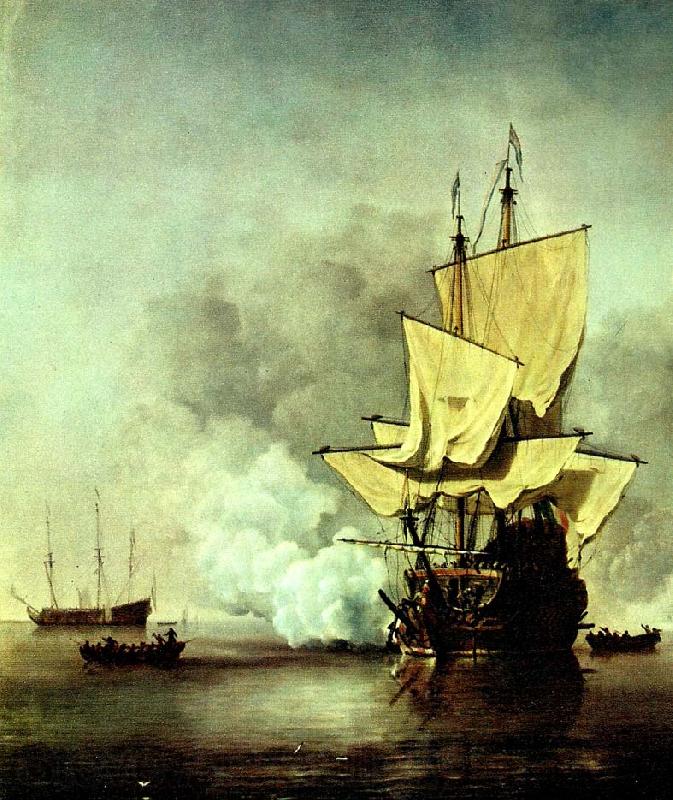VELDE, Willem van de, the Younger kanonskottet Norge oil painting art